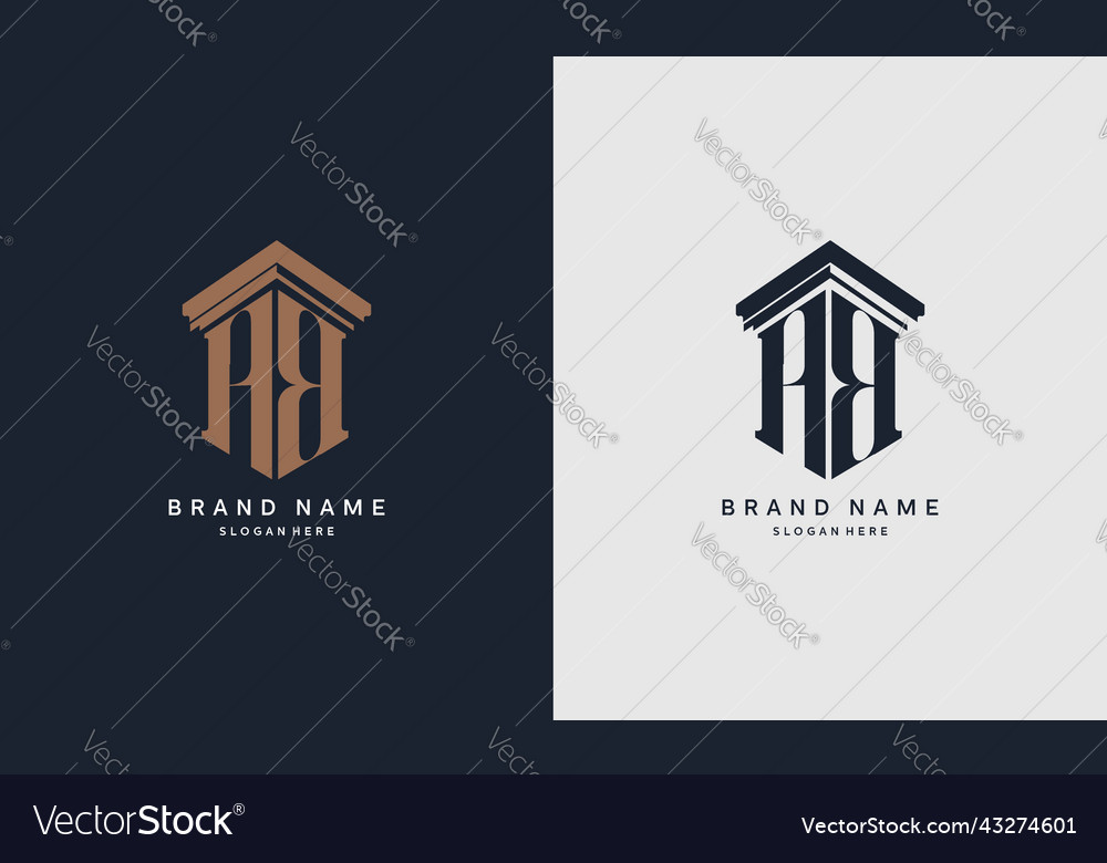 Initials ab logo with pillar element best for law