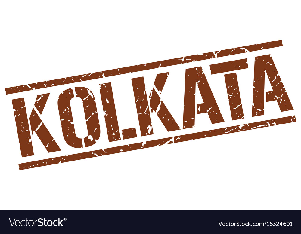 Kolkata brown square stamp Royalty Free Vector Image