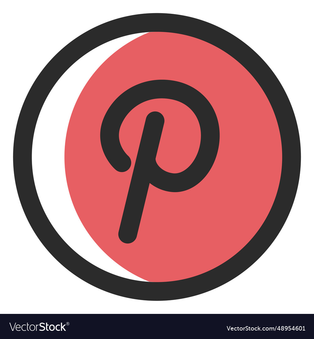 Pinterest colored stroke icon Royalty Free Vector Image