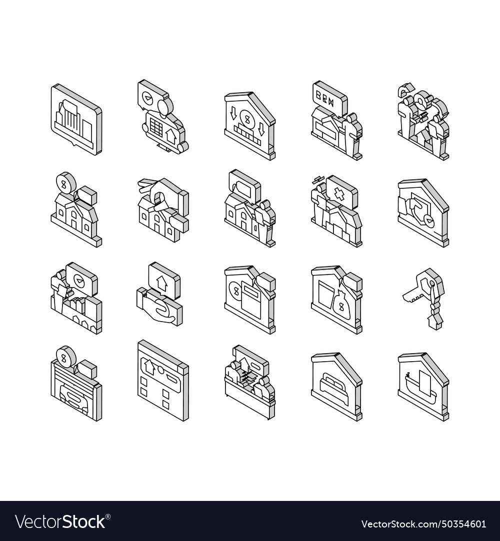 Immobilien Haus Haus real isometrische Icons