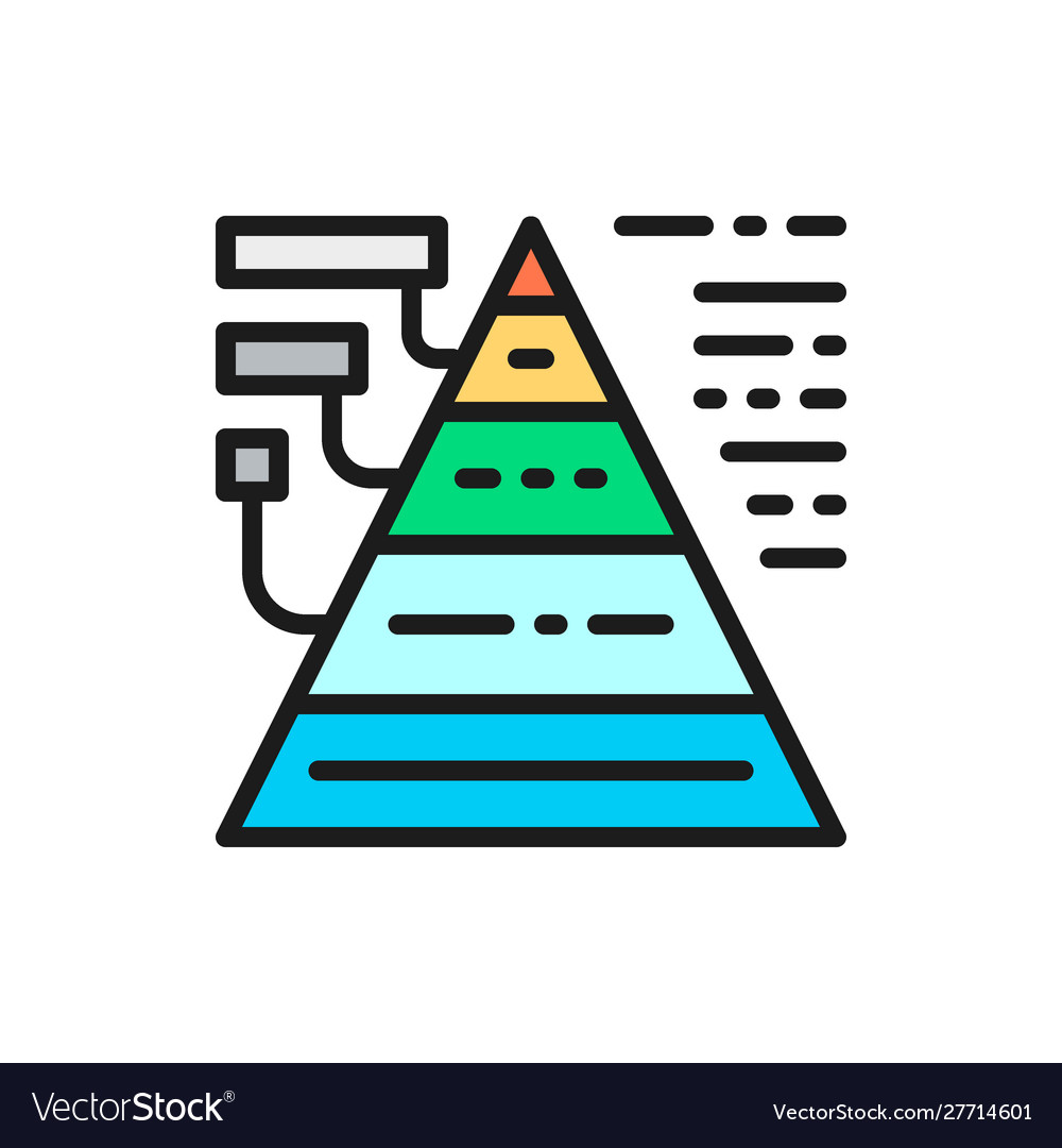 Triangular diagram with explanations flat color vector image Triangular diagram with explanations flat color