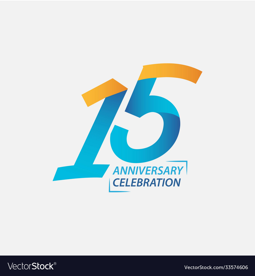 15 year anniversary celebration template design