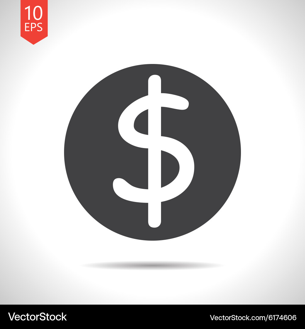 Dollar icon Royalty Free Vector Image - VectorStock