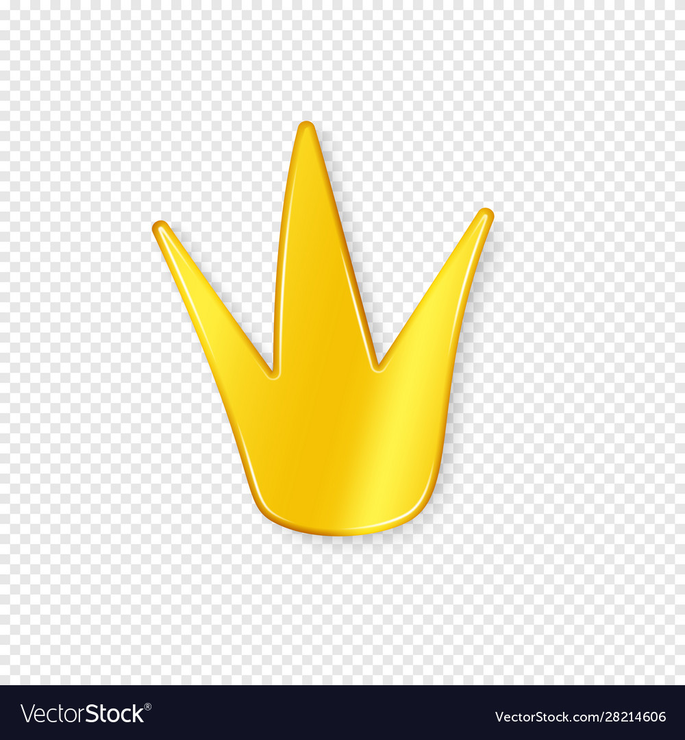 Golden crown with shadow on a transparent Vector Image