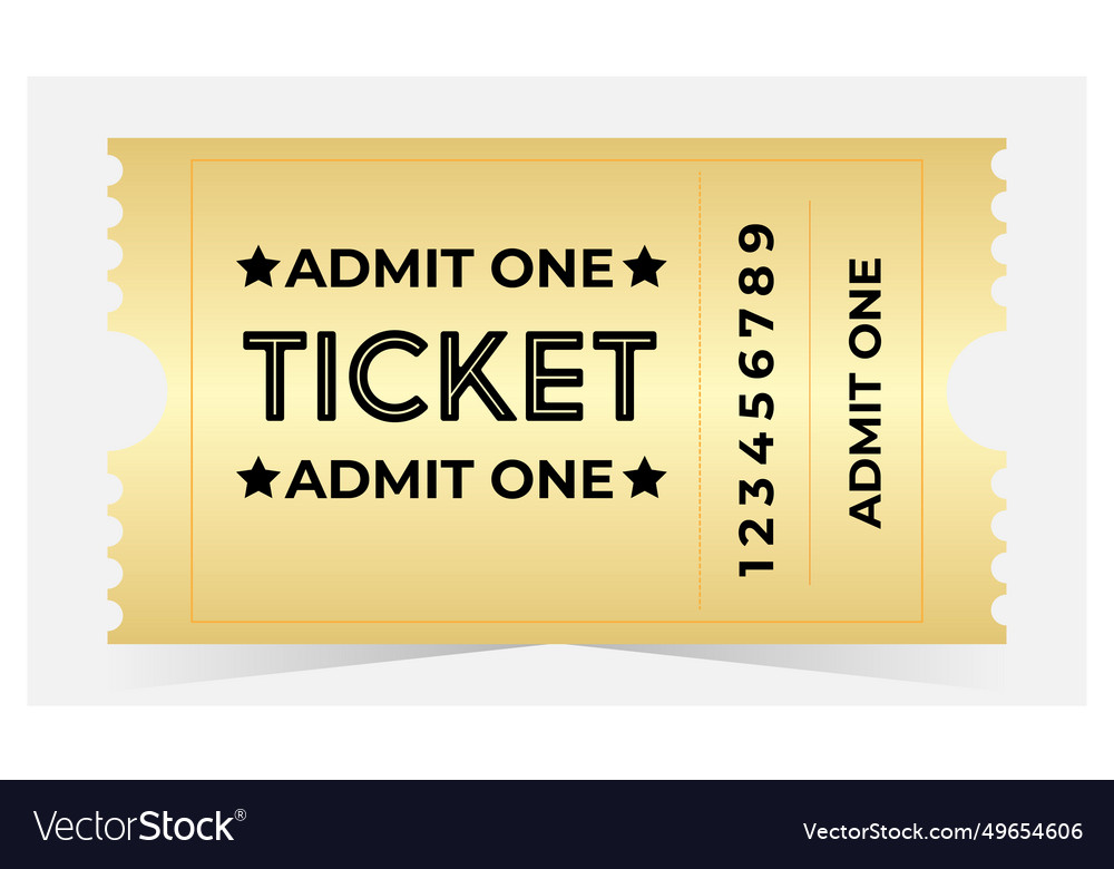 Golden ticket coupon simple design