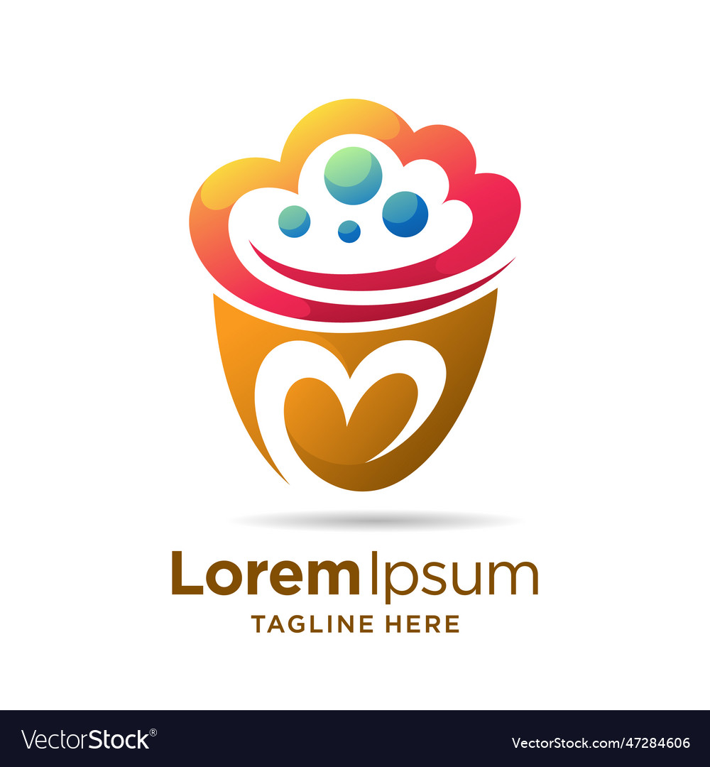 Love cupcake logo design