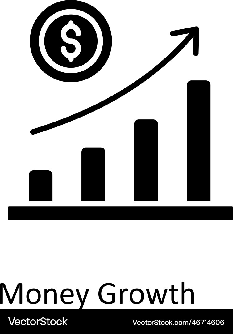Money growth solid icons simple stock ill Vector Image