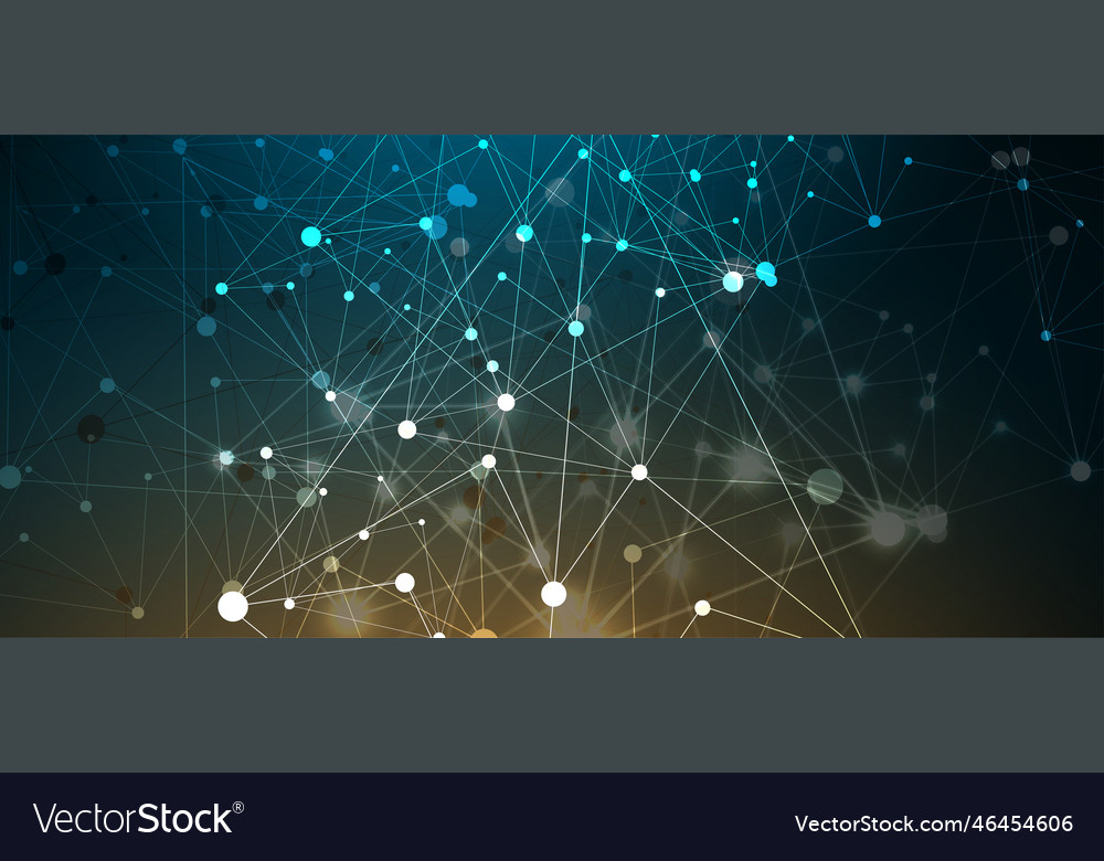 Neural network concept connected cells with links vector image Neural network concept connected cells with links