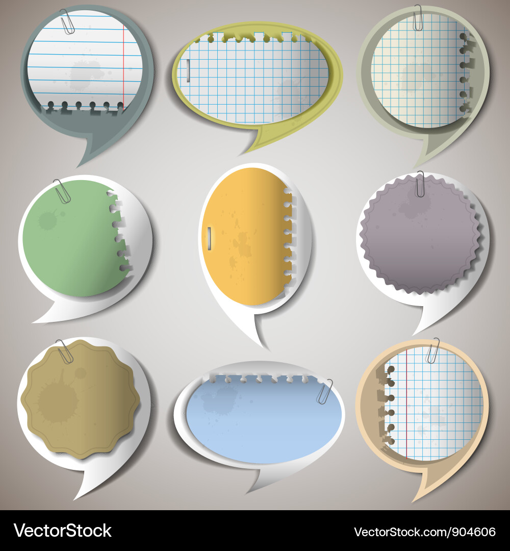Paper speech bubbles Royalty Free Vector Image