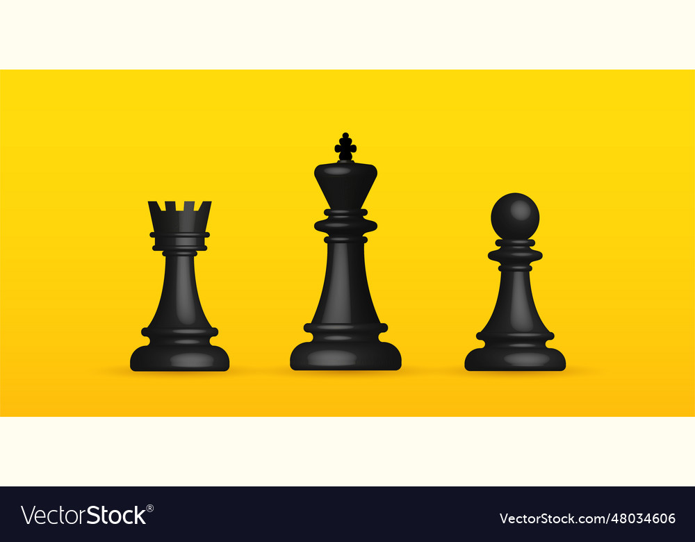 Realistic chess on yellow background business Vector Image