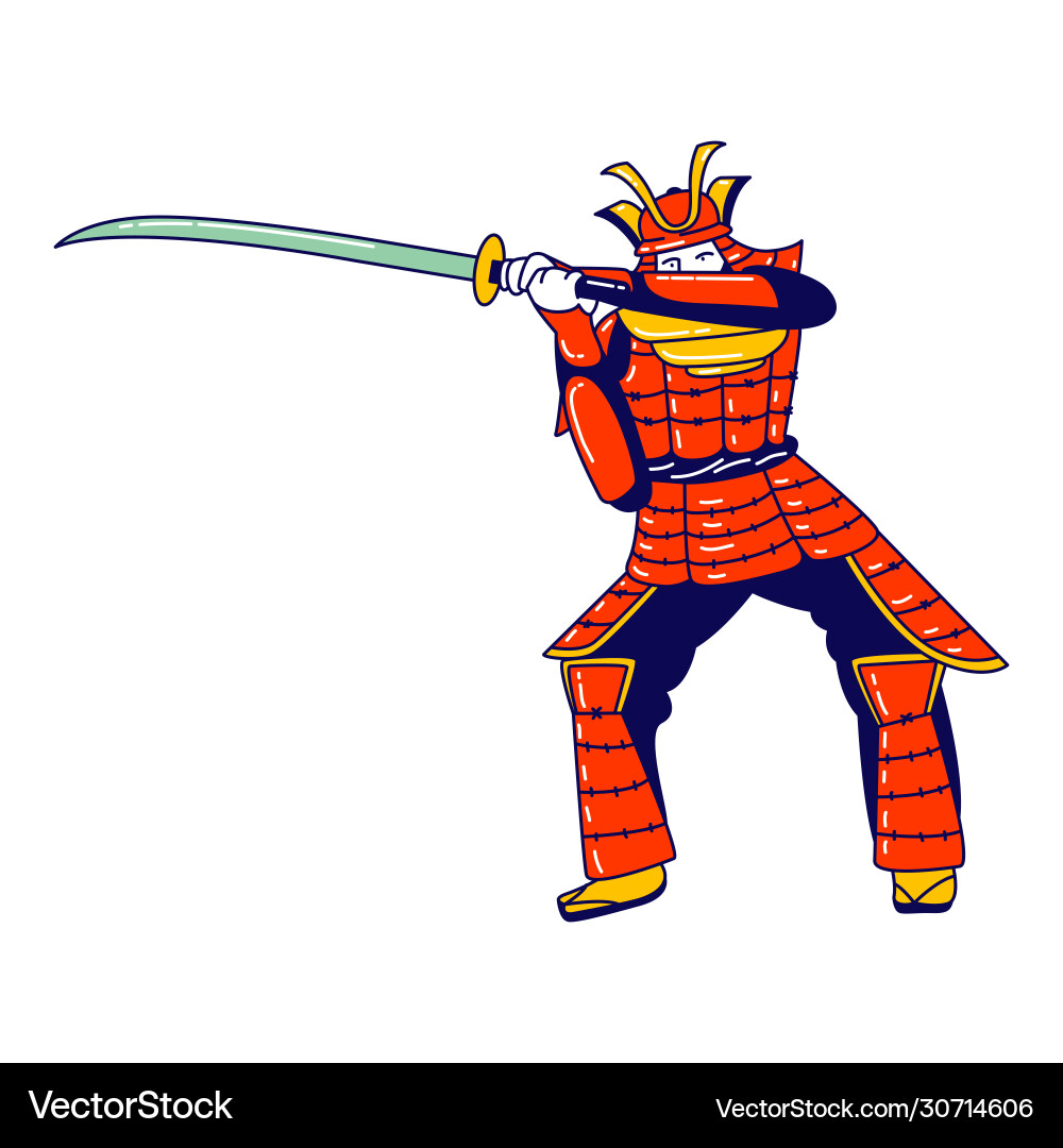 Samurai character wearing traditional japanese Vector Image