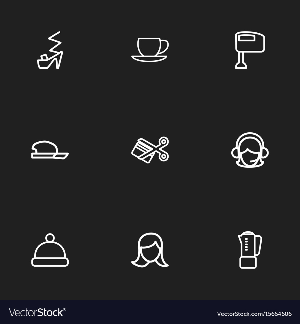 Set of 9 editable trade icons includes symbols