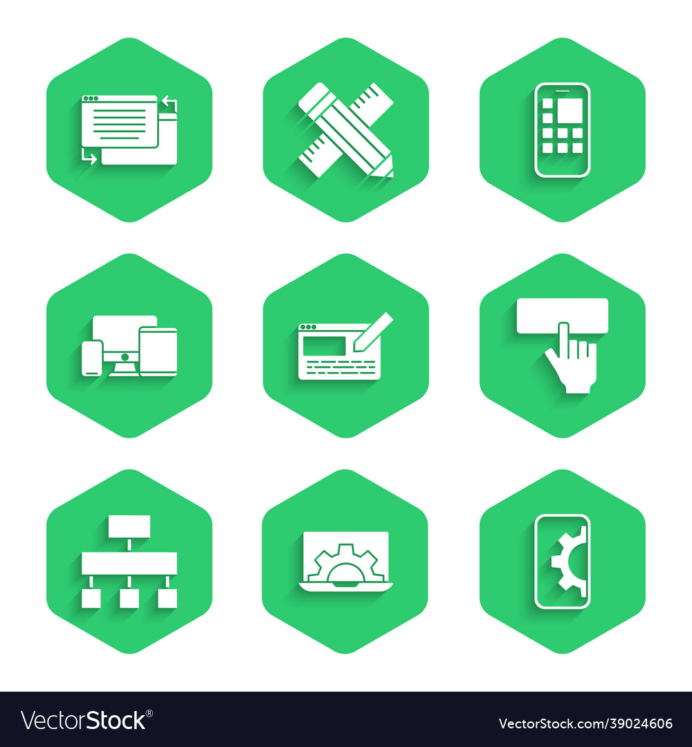 Set ui or ux design web development keyboard vector image Set ui or ux design web development keyboard