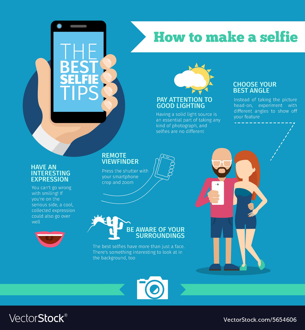 The best selfie tips How to make Infographic and Vector Image
