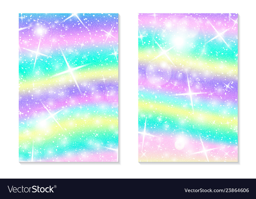 Einhorn Regenbogen Hintergrund holographischer Himmel vector image Einhorn Regenbogen Hintergrund holographischer Himmel