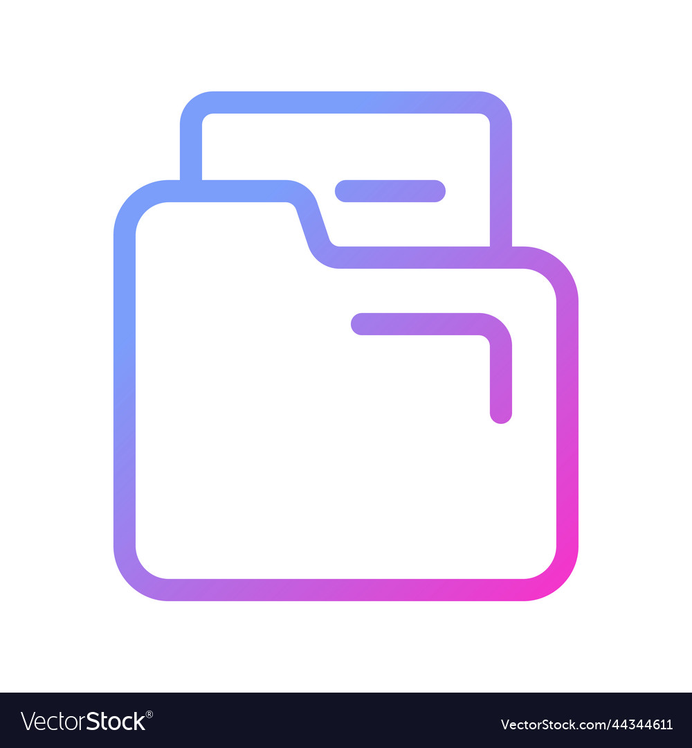 Document in folder pixel perfect gradient linear vector image Document in folder pixel perfect gradient linear