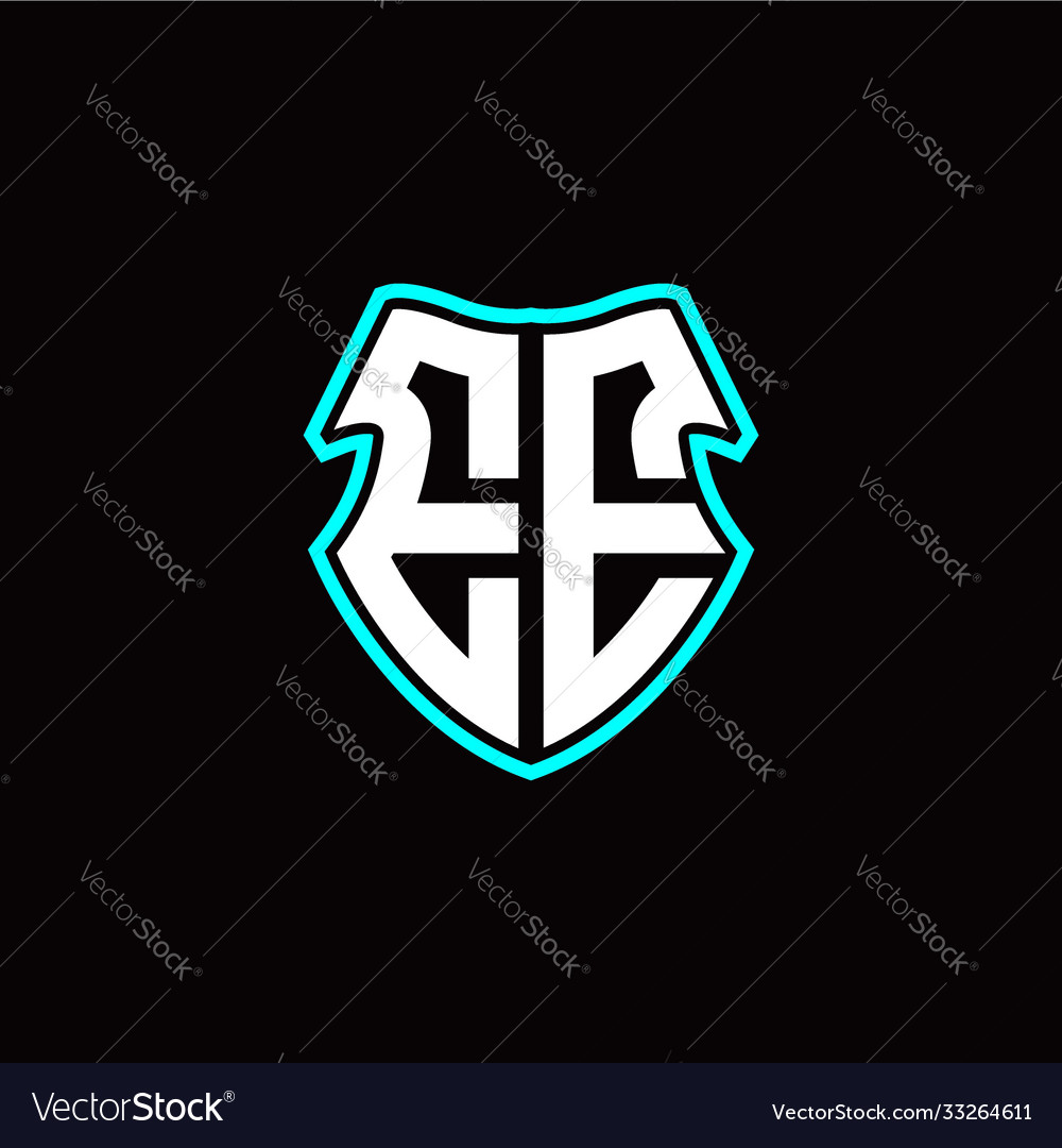 E initial logo design with a shield shape vector image E initial logo design with a shield shape