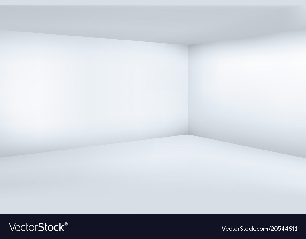 Empty white 3d modern room with space clean corner