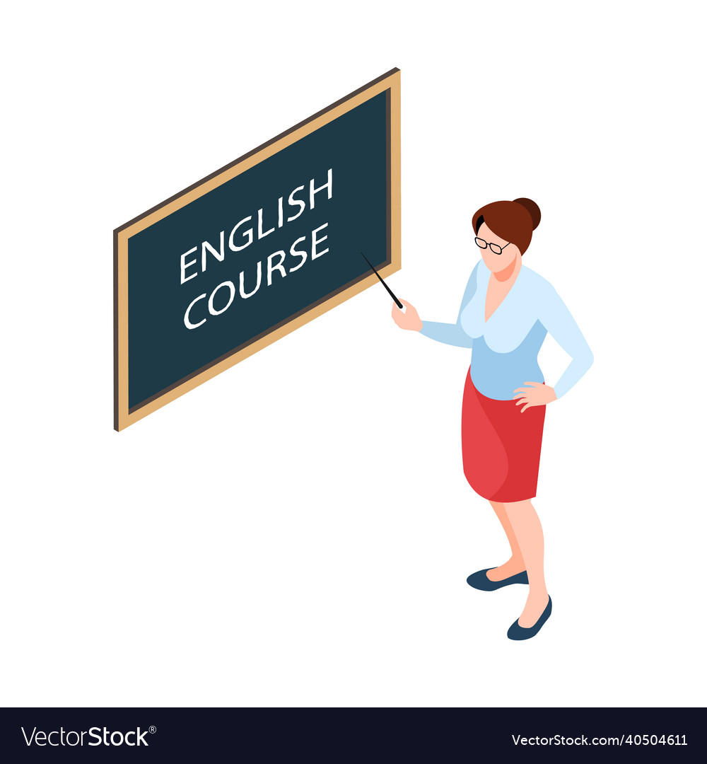 English course teacher composition Royalty Free Vector Image
