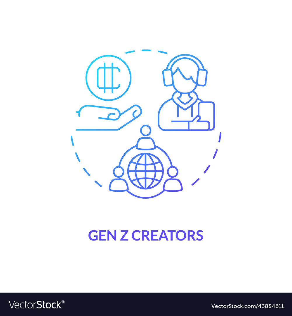 Gen z creators blue gradient concept icon Vector Image