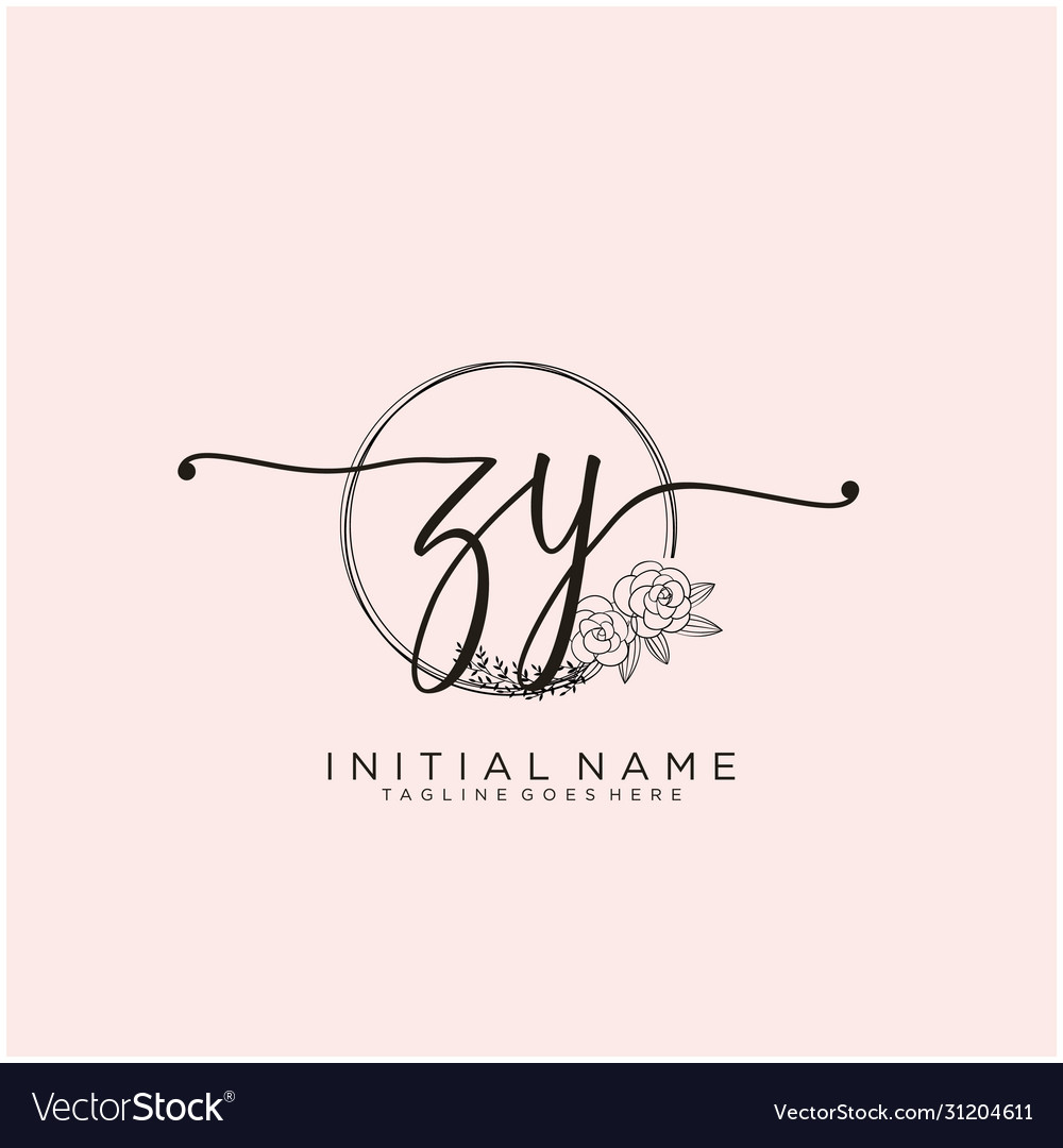 Letter initial zy beauty monogram and elegant