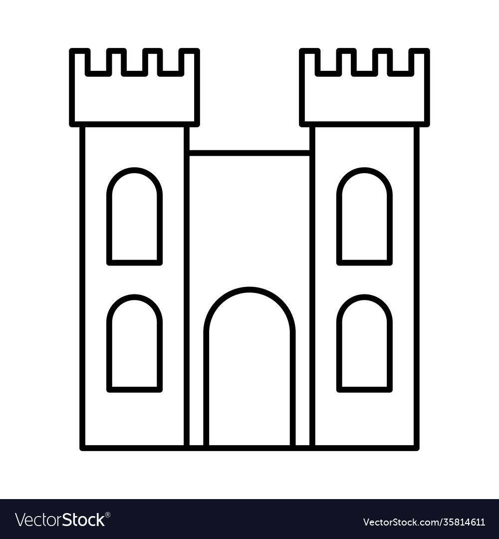 Medieval castle icon line style Royalty Free Vector Image