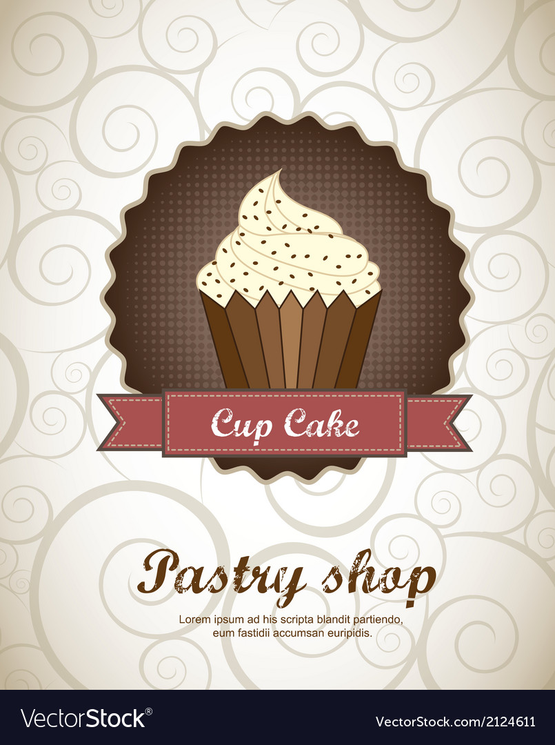 Pastry shop menu with cup cake