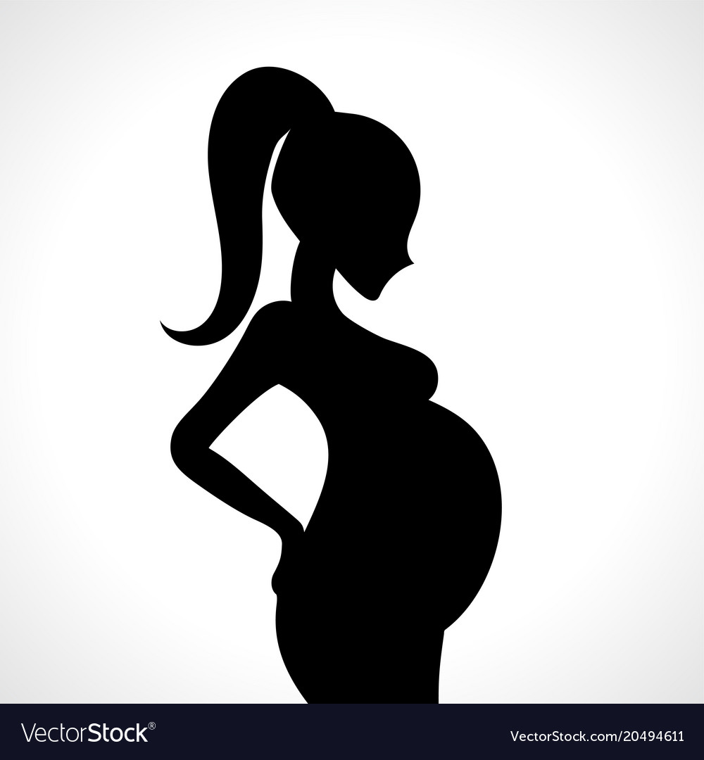 Download Pregnant Woman Silhouette Isolated On White Vector Image