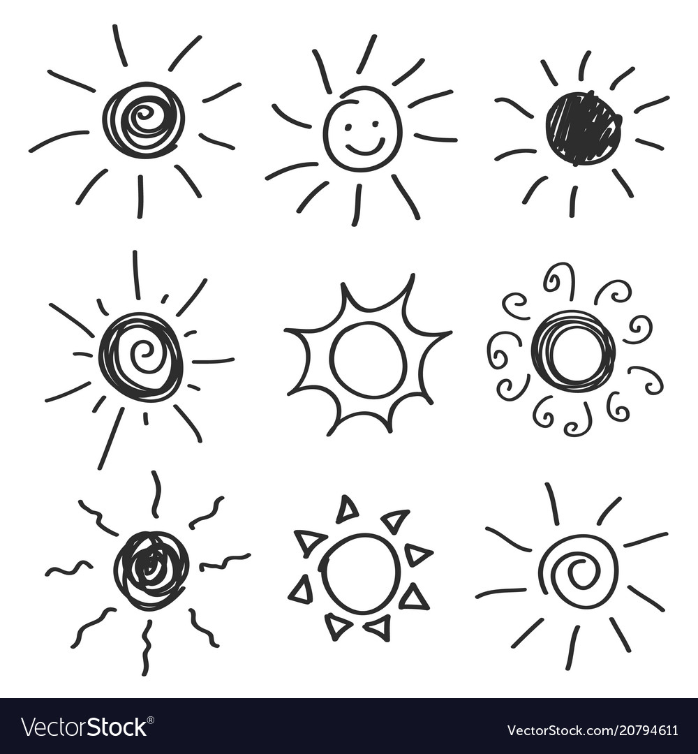 Sun icon set vector image Sun icon set