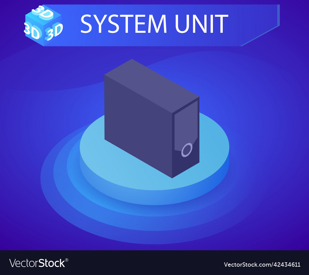System unit isometric design icon web 3d vector image