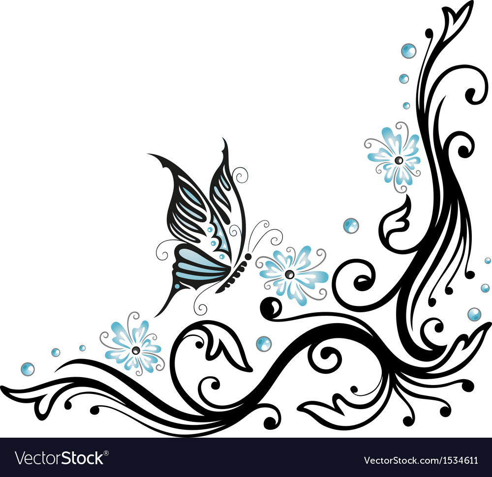 Tendril floral elements Royalty Free Vector Image