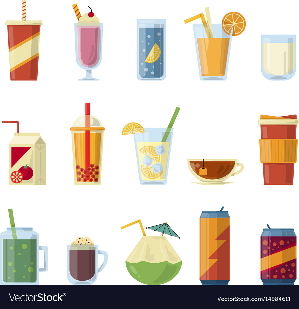 With non alcoholic drinks Royalty Free Vector Image