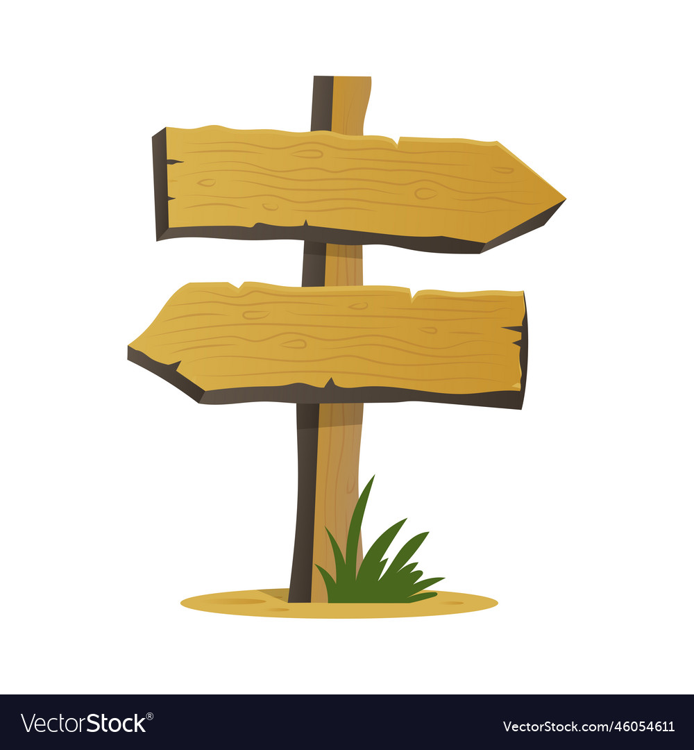 Wood Signboard From Planks Empty Detailed Drawing Vector Image