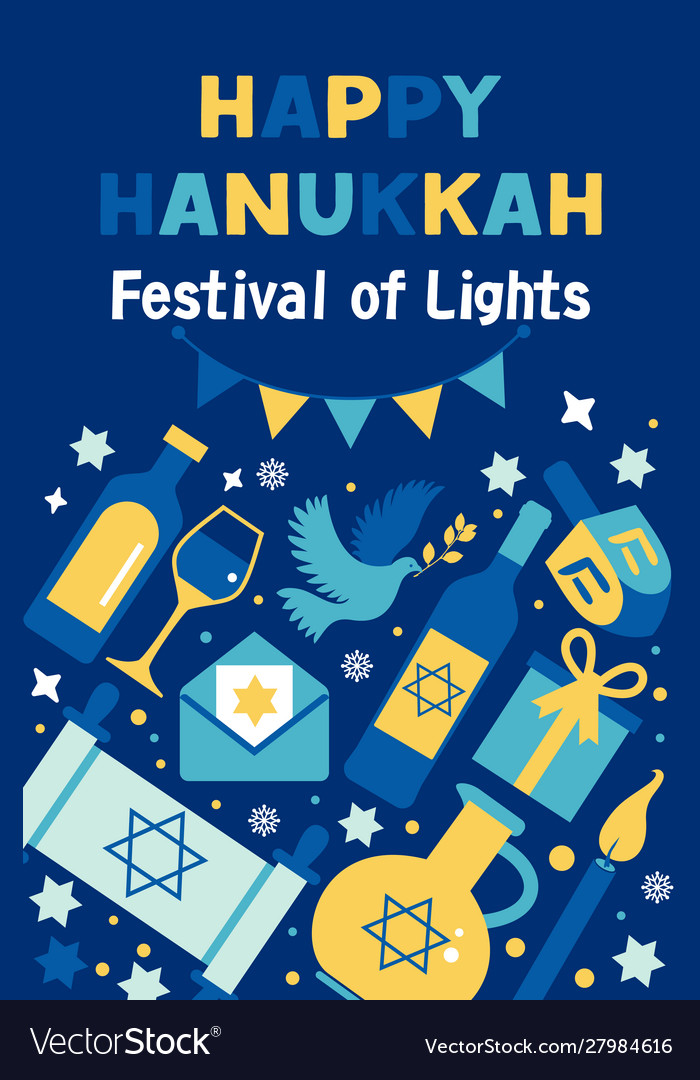 Banner poster greeting postcard hanukkah