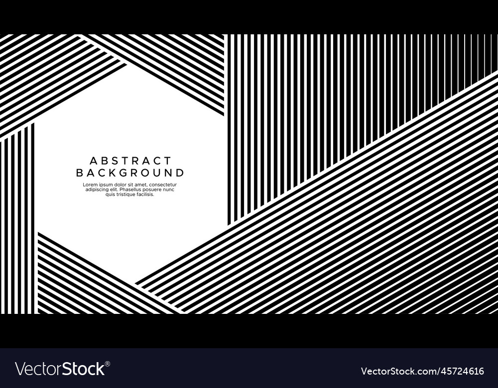 Black and white hexagonal lines background