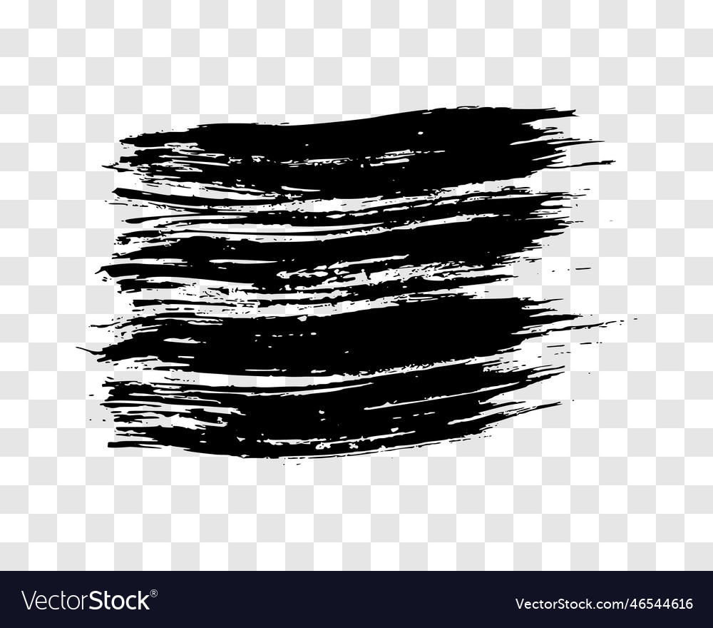 Black brush stroke on transparent background Vector Image