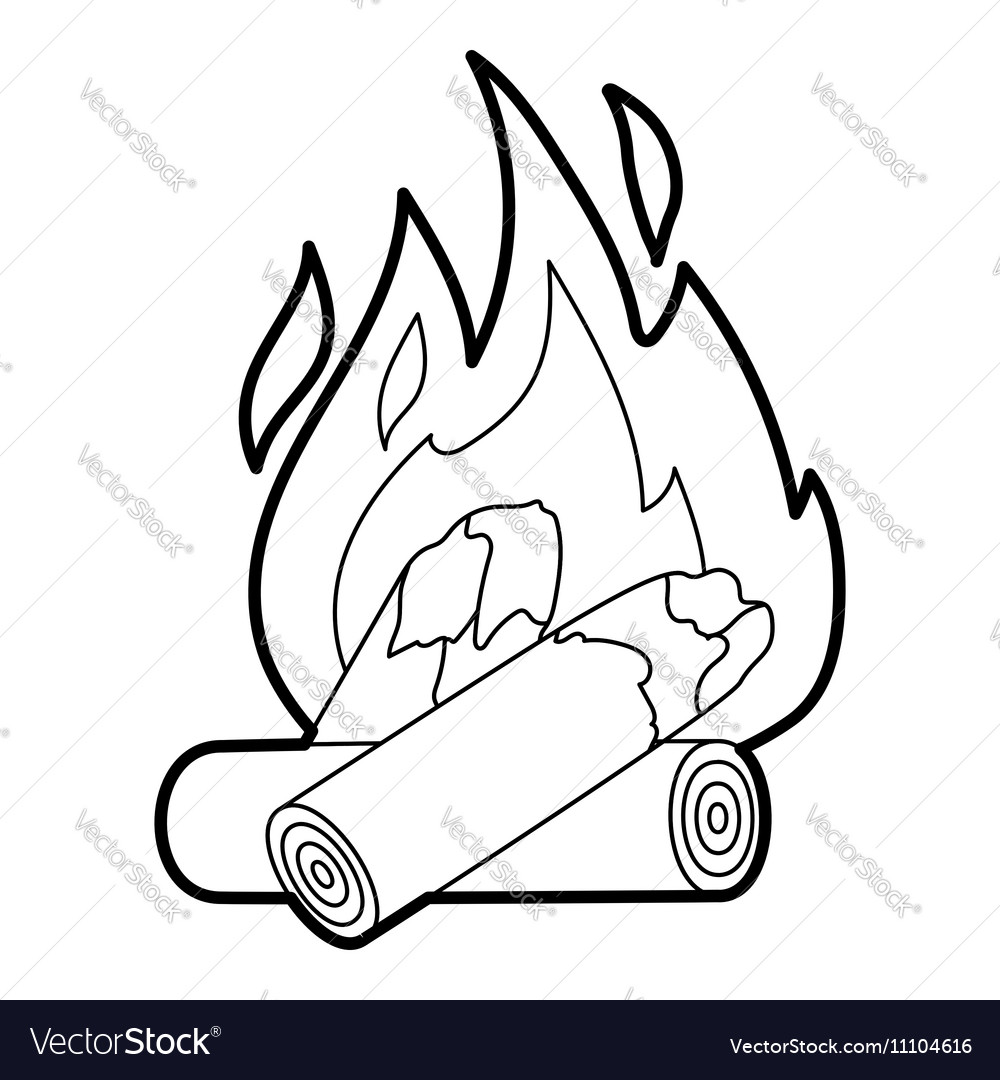 Campfire icon outline style Royalty Free Vector Image