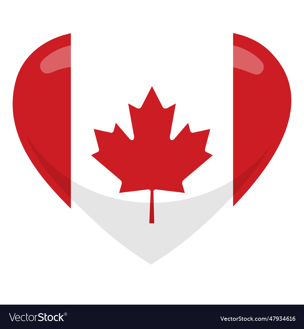 Canada heart flag Royalty Free Vector Image - VectorStock