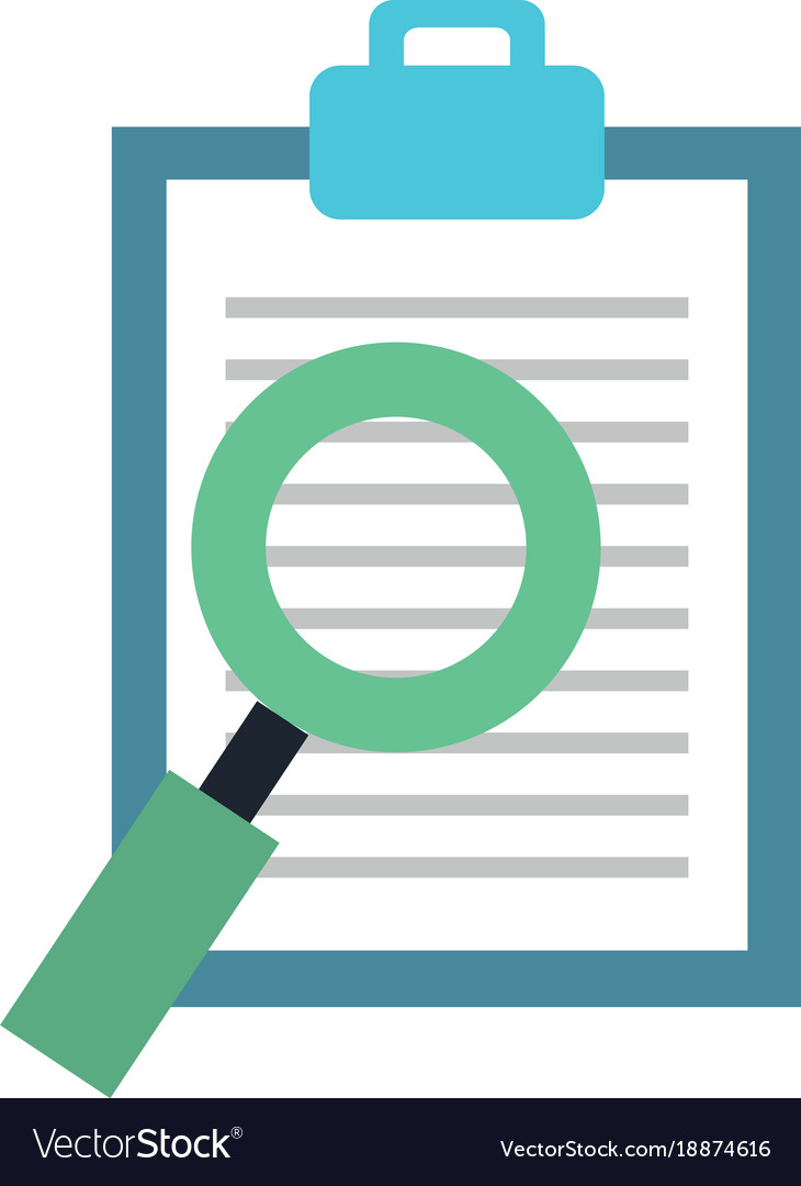Cheklist clipboard with magnifying glass Vector Image