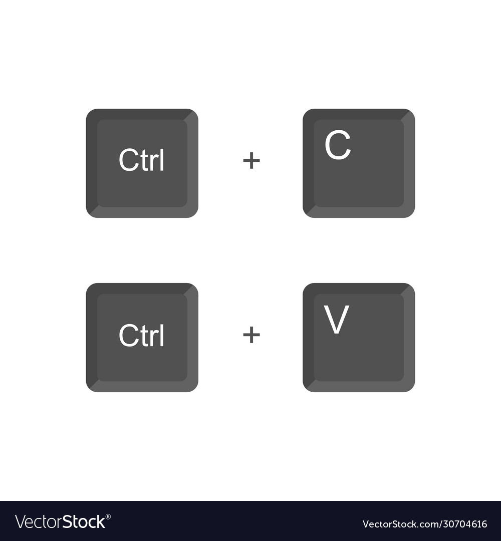Control button c and v Royalty Free Vector Image