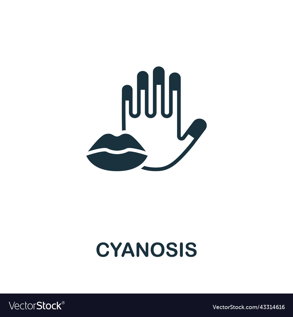 Cyanosis icon monochrome simple allergy Royalty Free Vector