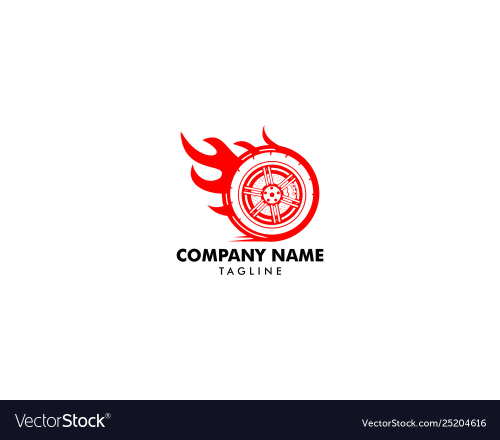 Fire tire logo template design Royalty Free Vector Image