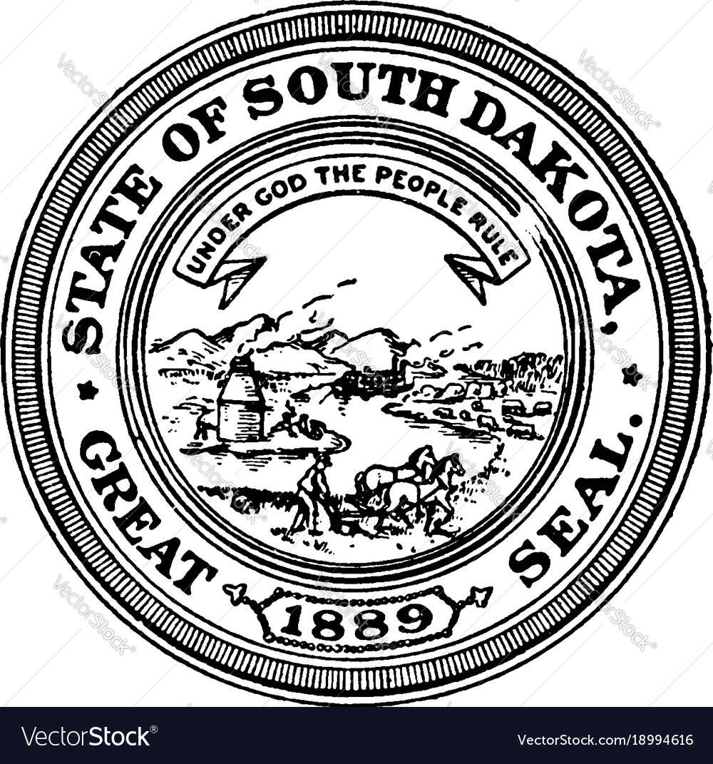 Great seal of the state of south dakota 1889 Vector Image