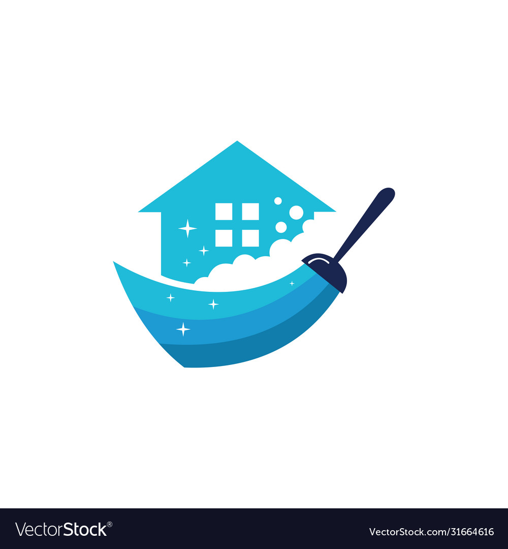 Home clean logo design vector image Home clean logo design