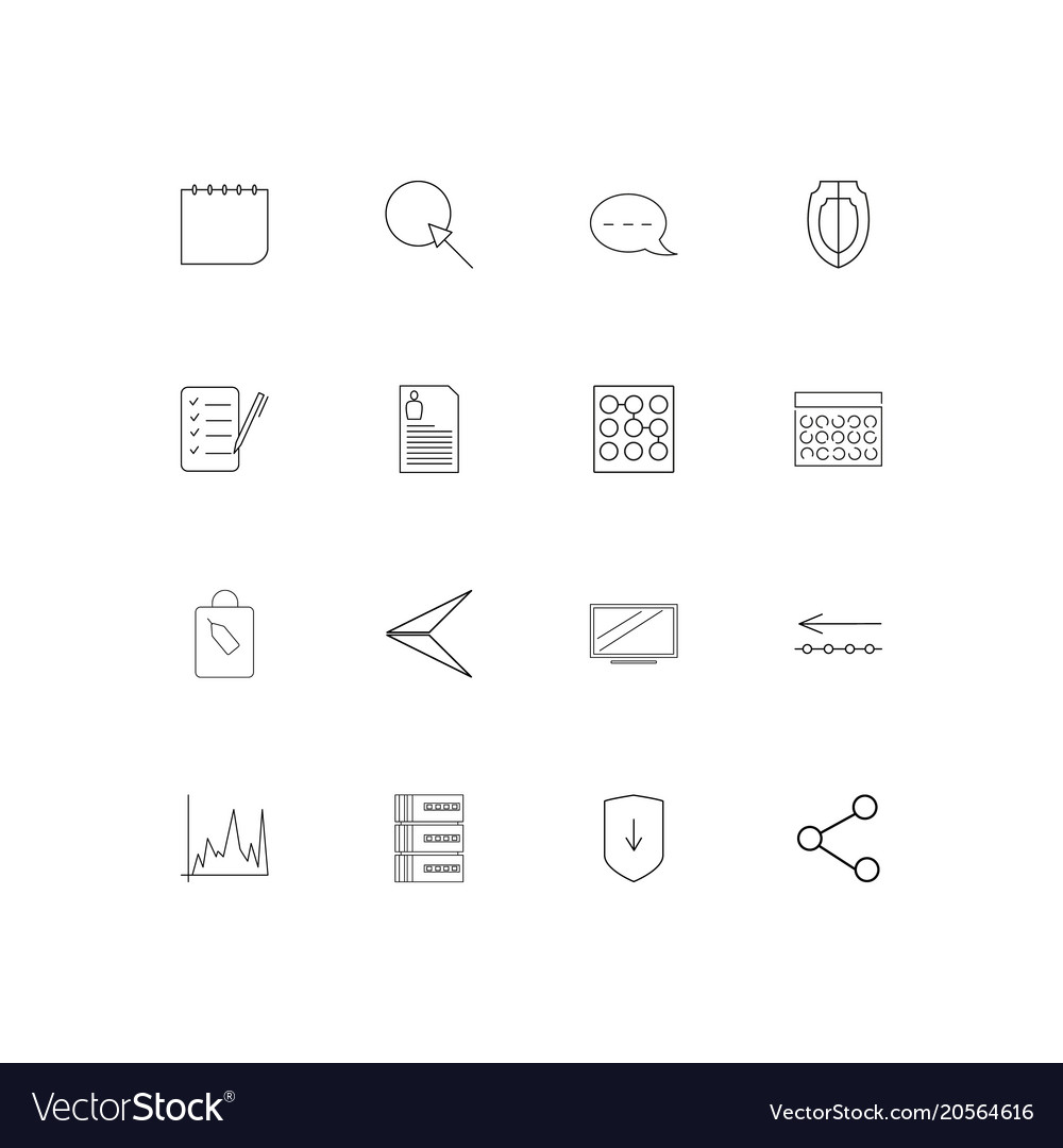 Internet technologies simple linear icons set