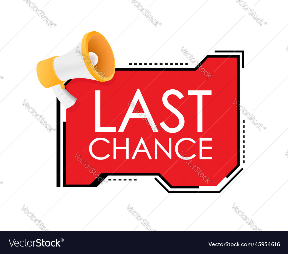 Last chance and minute offer with clock signs