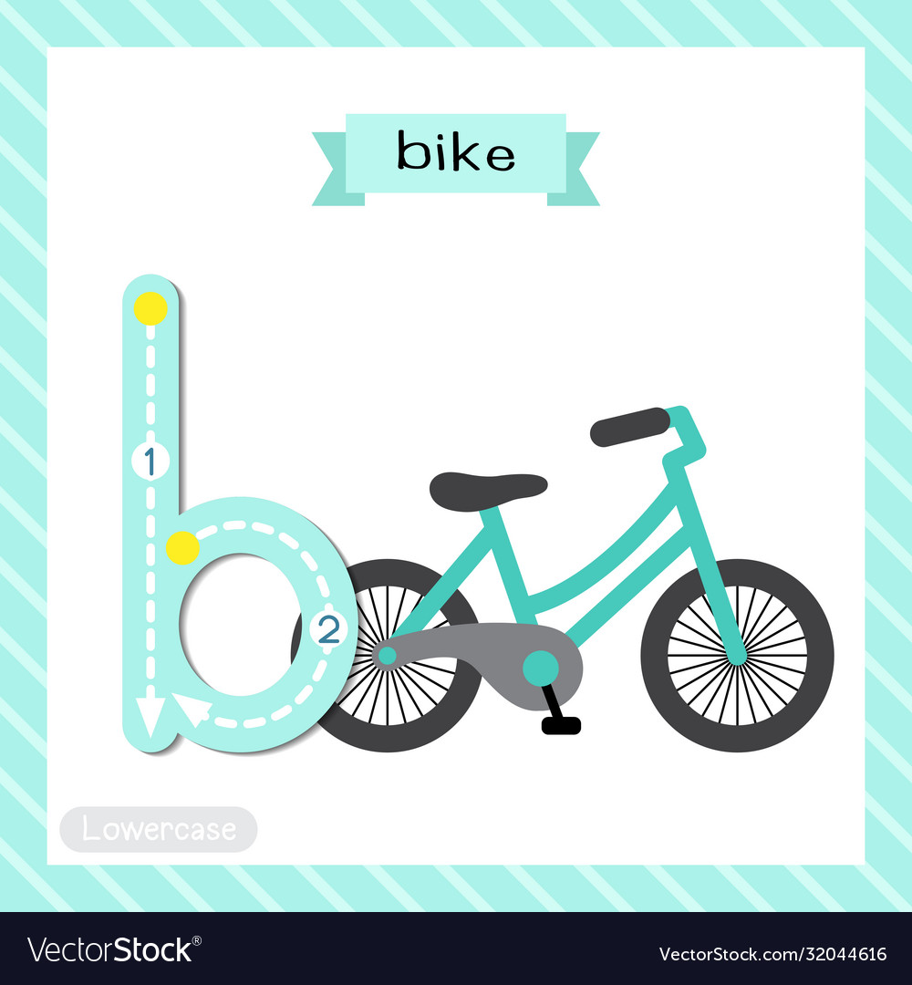 Letter B Lowercase Tracing Bike Royalty Free Vector Image