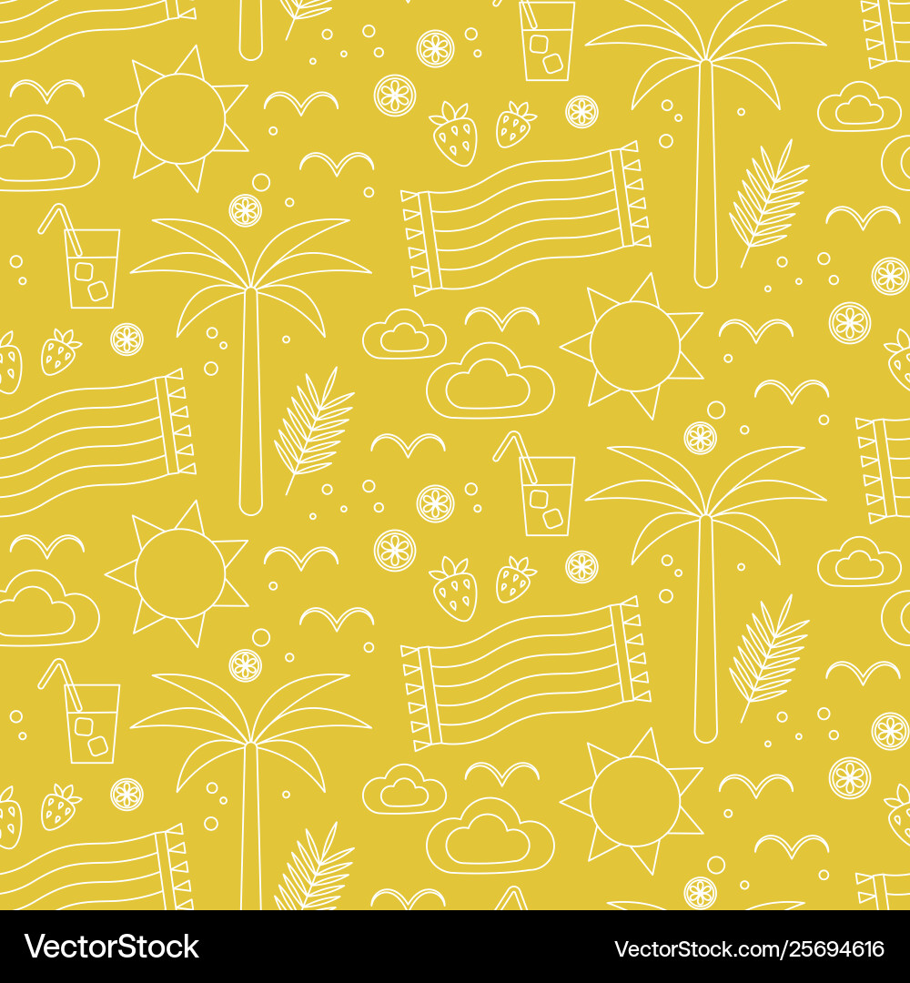 Seaside pattern flat seamless design Royalty Free Vector