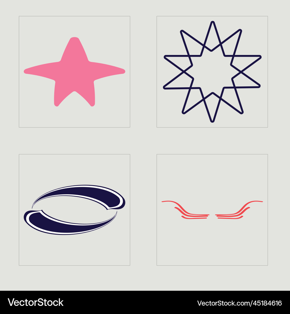 Set of y2k rave psychedelic retro Royalty Free Vector Image
