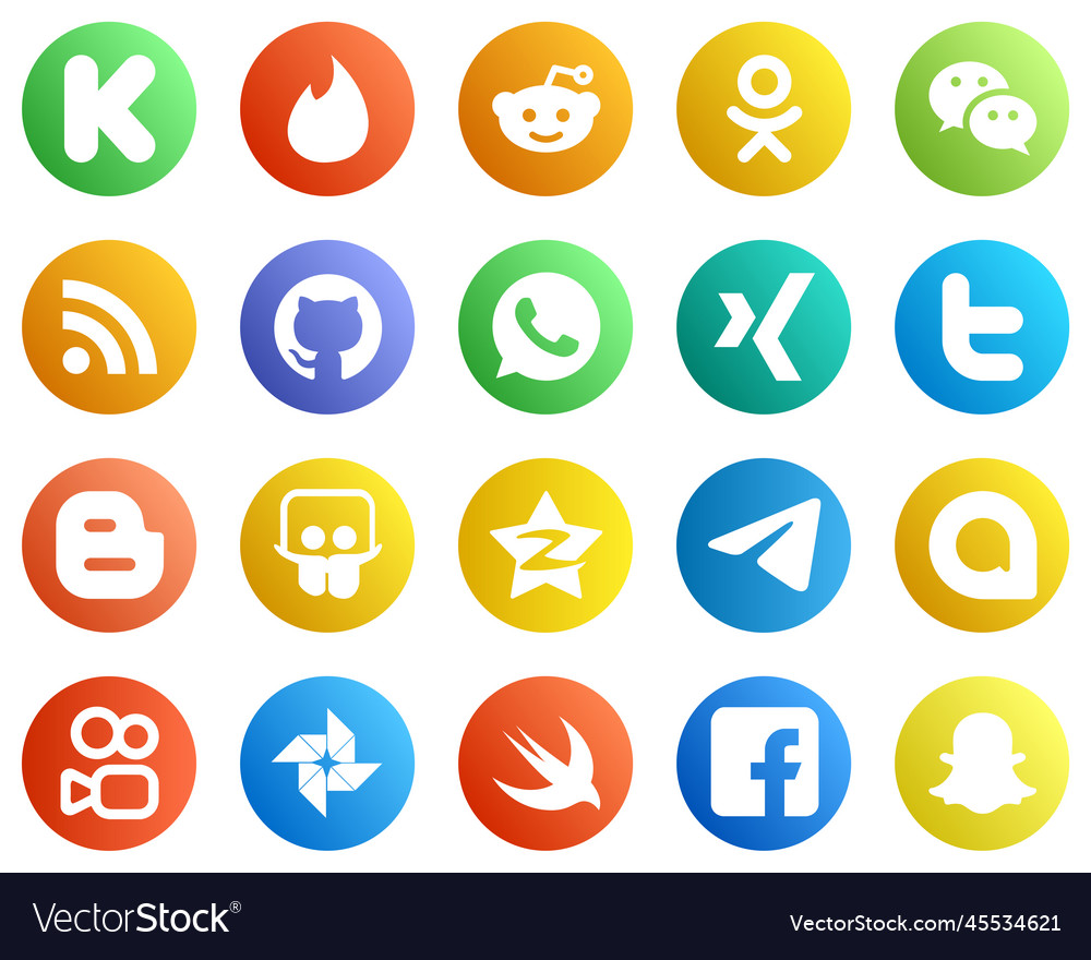 20 beliebte Social Media-Icons wie qzone blog